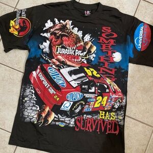 Giant Tag 🔥 Modern Boot AOP! Jurassic Park, NASCAR, & Jeff Gordon - EUC!